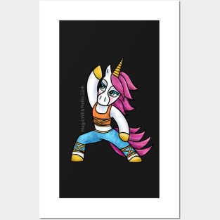 Yoga Warrior Unicorn - Original Illustration Posters and Art